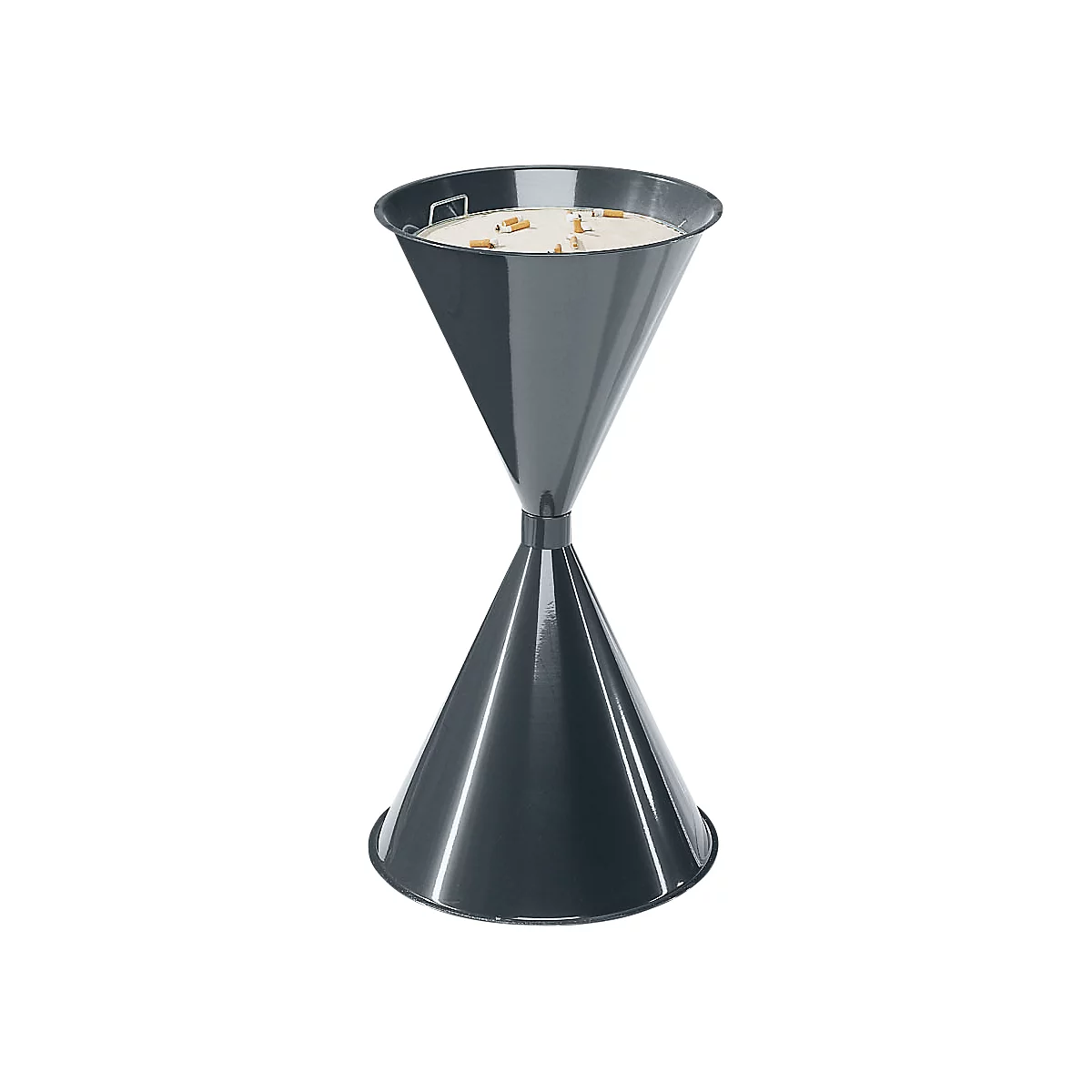 Cendrier sur pied, acier, Ø 400 x H 700 mm, 15 litres, anthracite