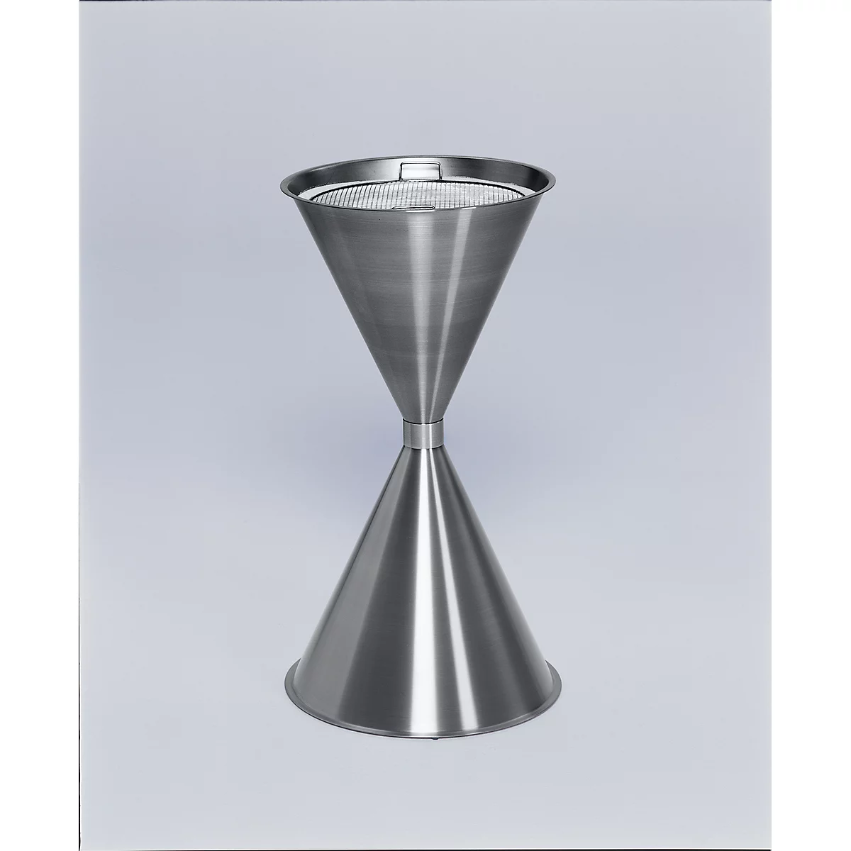 Cendrier sur pied, acier, Ø 400 x H 700 mm, 15 litres, inox