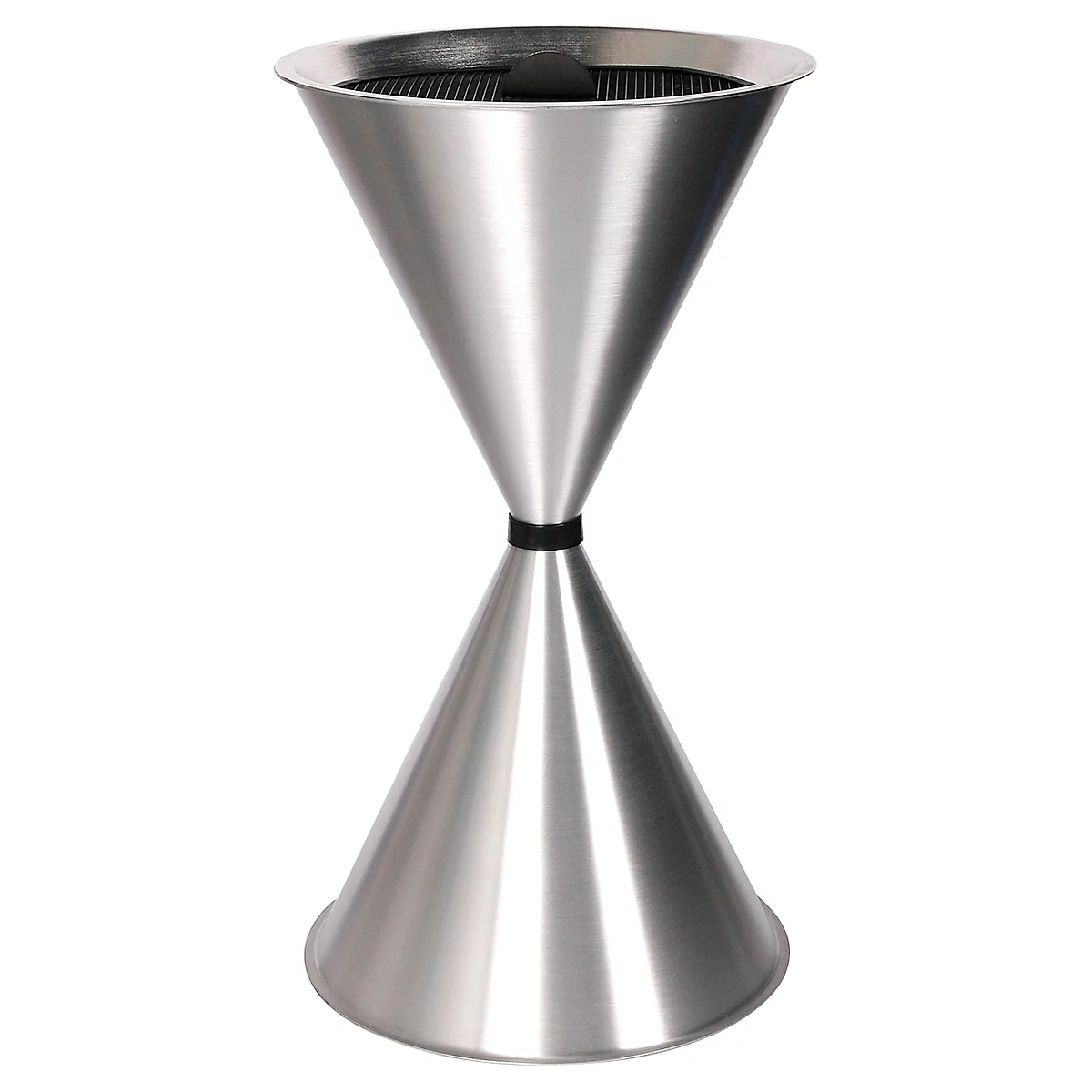 Cendrier sur pied conique Diabola ECO, plateau en aluminium, H 710 mm, ø 400 mm, aluminium, sable quartzeux