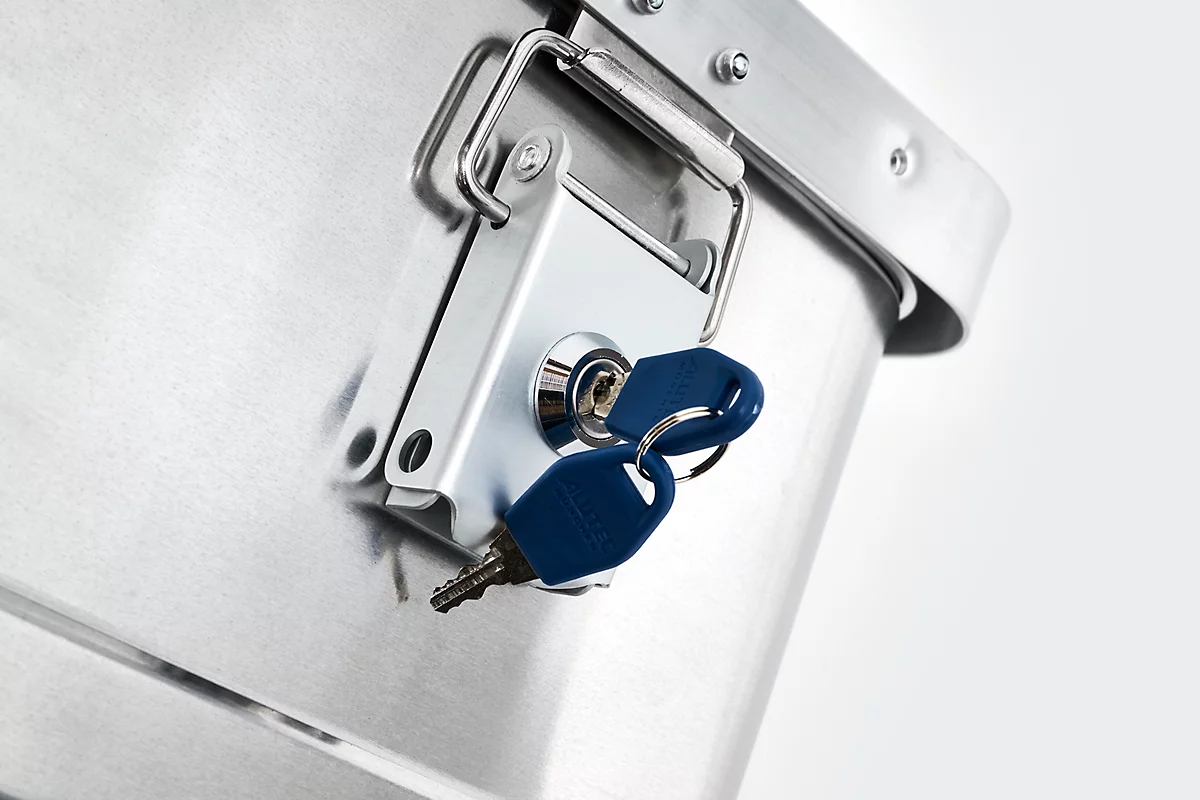 Cerradura de cilindro Alutec, para cajas de aluminio, disponible con llave igual o diferente, con llave diferente