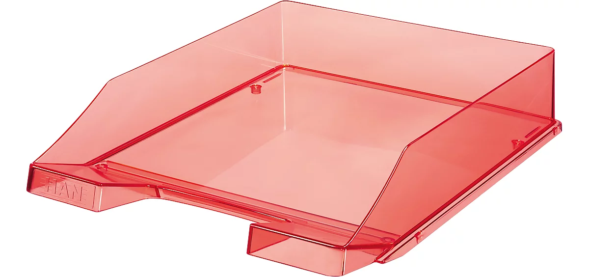 Cesta archivadora HAN Classic, para formato A4/C4, con campo de etiquetado, apilable, An 255 x Pr 348 x Al 65 mm, plástico, rojo/transparente, 6 piezas 