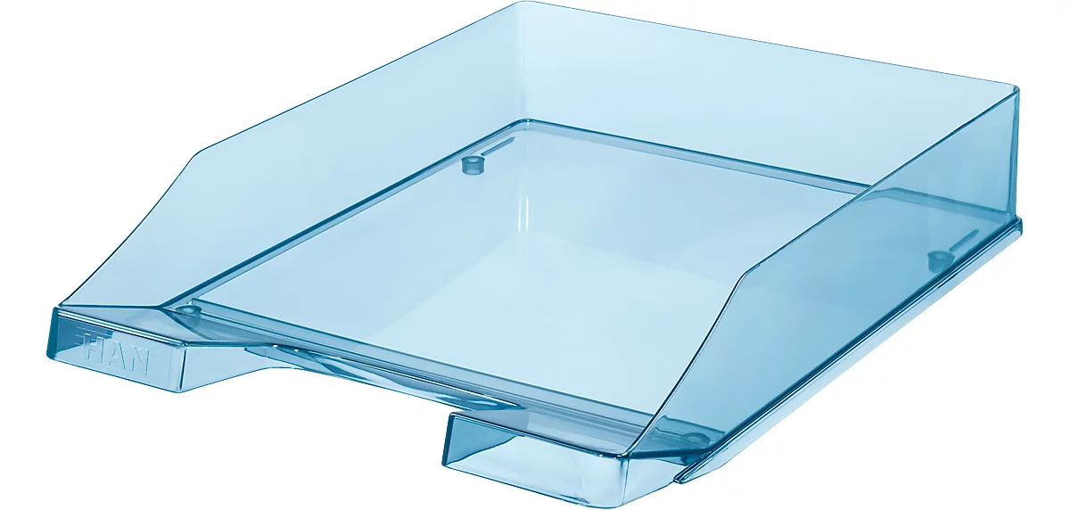Cesta de almacenamiento HAN Klassik, para formato A4/C4, con campo de etiquetado, apilable, An 255 x Pr 348 x Al 65 mm, plástico, azul/transparente, 6 piezas 