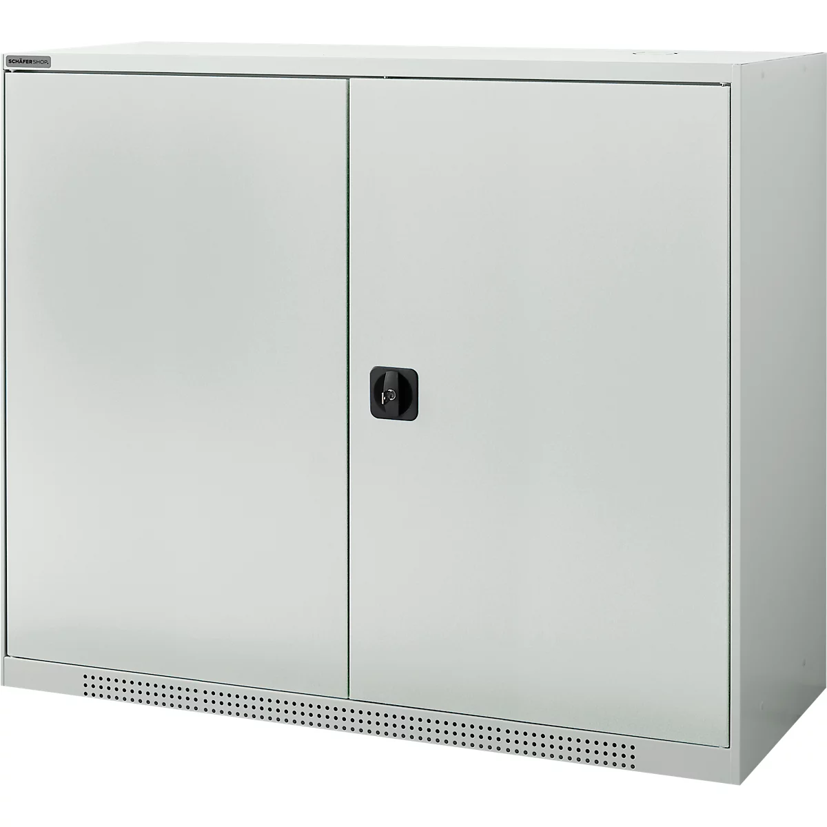 chäfer Shop Genius Draaideurkast FS, staal, met ventilatiegaten, B 1343 x D 520 x H 1105 mm, 3 OH, tot 450 kg, lichtgrijs/lichtgrijs