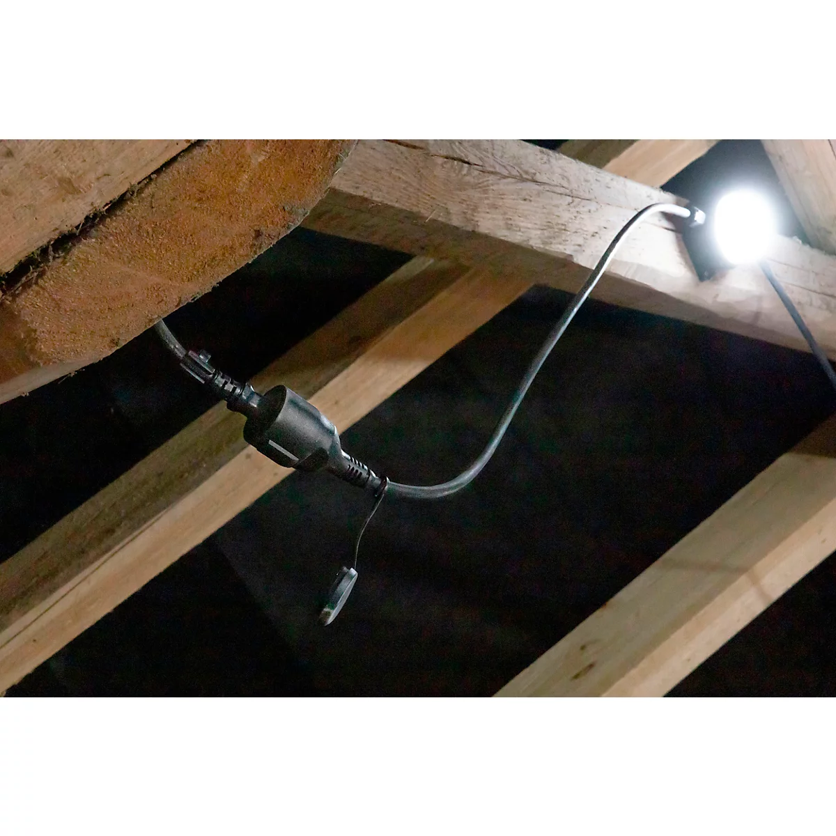 Chaîne de lampes de travail LED Ansmann Light-Cord LC6000AC, 5 unités de 10 W chacune, 6000 lm, 6500 K, prise AC, crochets de suspension/trous de montage, longueur 14 m