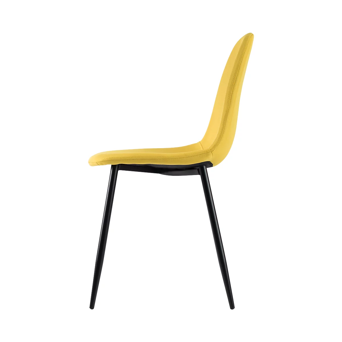 Chaise à coque Paperflow, rembourrée, 100% polyester, châssis en acier, hauteur d'assise 480 mm, jeu de 2, noir/saffron