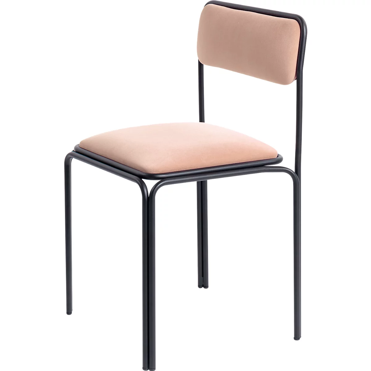 Chaise Bistro, assise similicuir ivoire, design contemporain, produit second Life : remplacement de l'assise possible pour une durée de vie illimitée, empilable