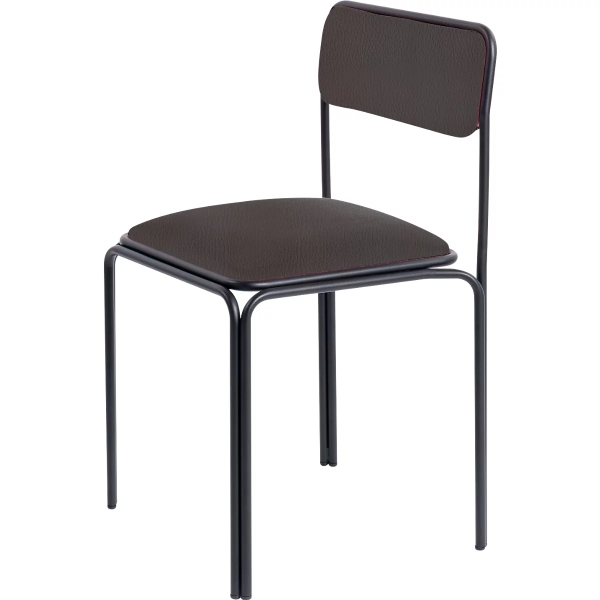 Chaise Bistro, assise velours noir, design contemporain, produit second Life : remplacement de l'assise possible pour une durée de vie illimitée, empilable