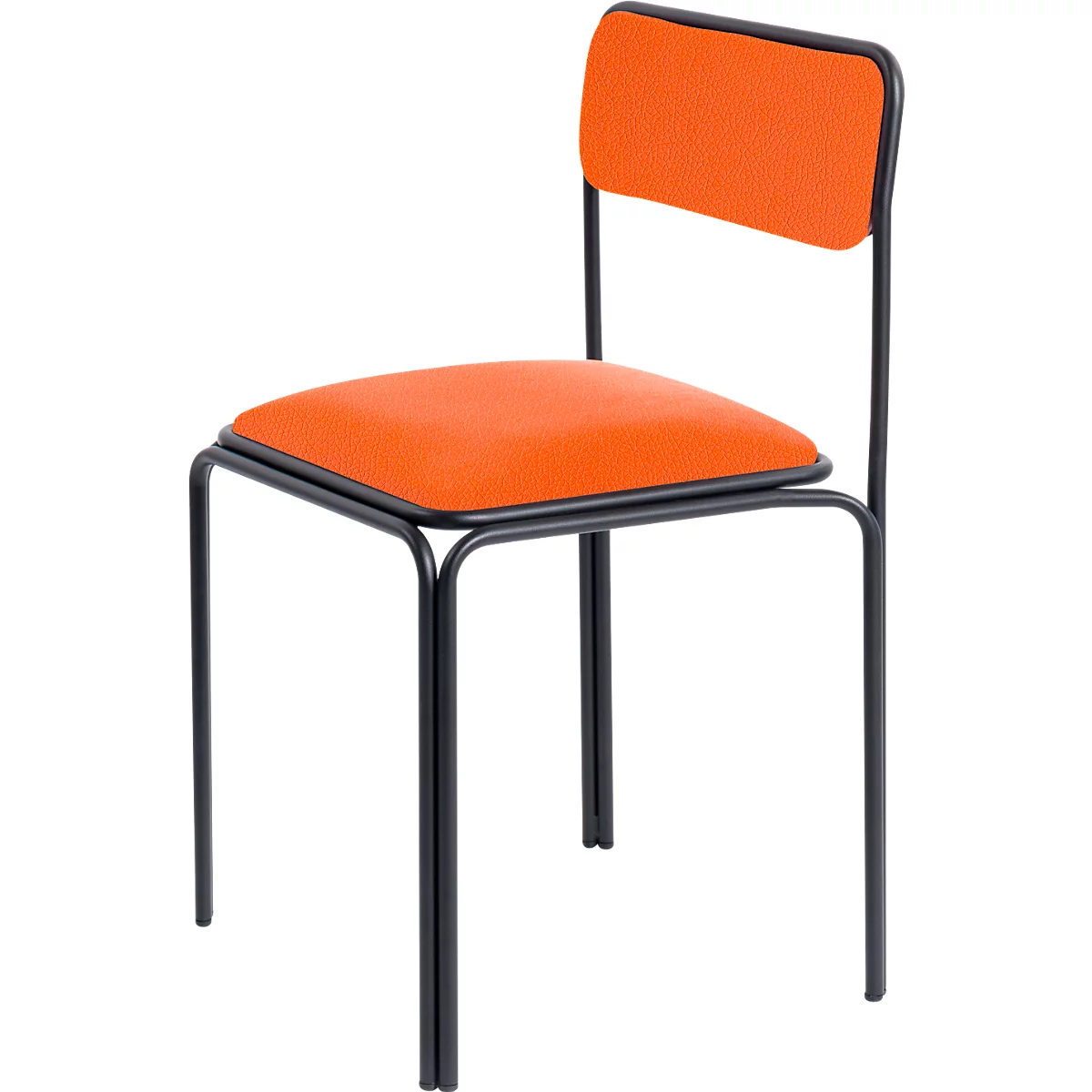 Chaise Bistro, assise velours rouille, design contemporain, produit second Life : remplacement de l'assise possible pour une durée de vie illimitée, empilable