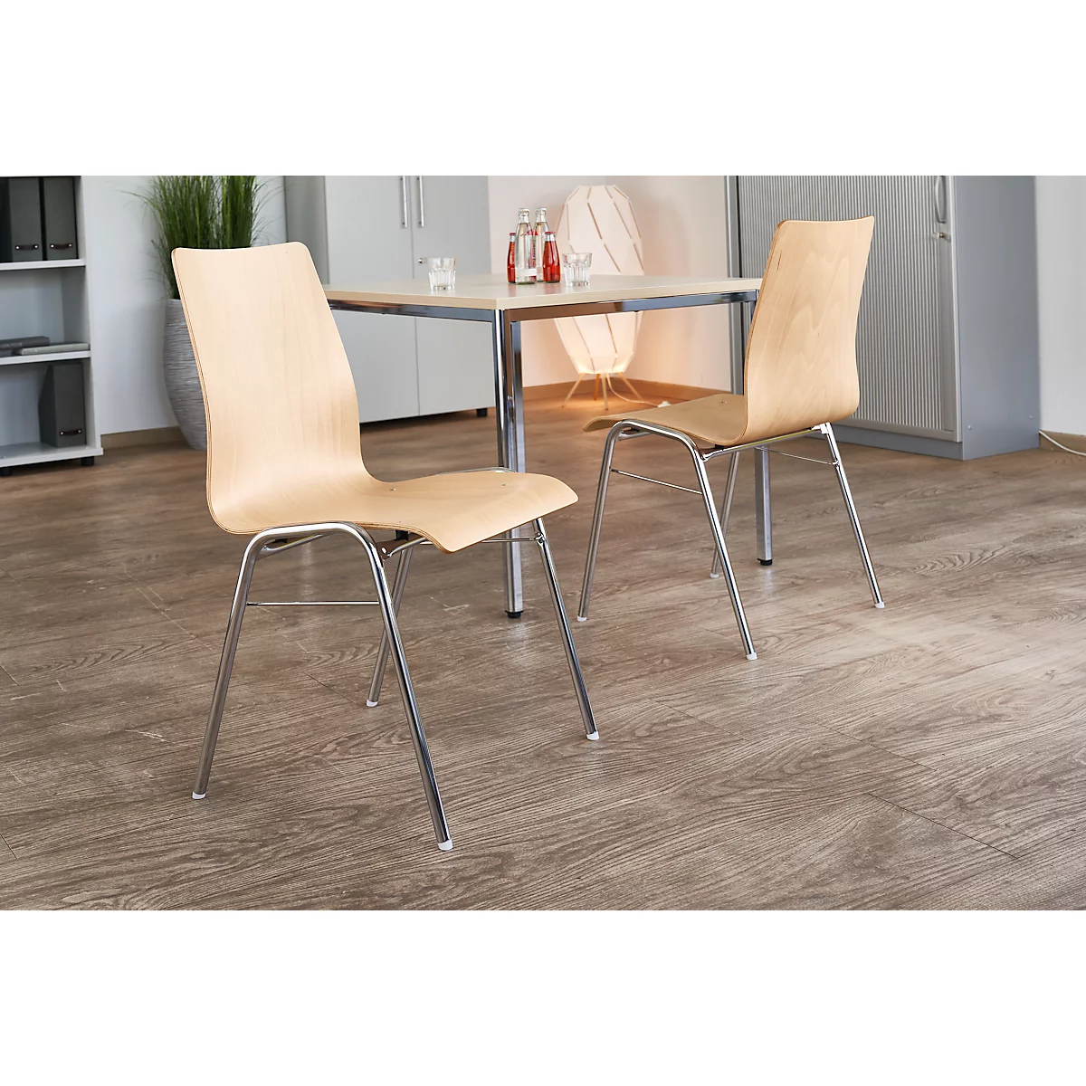 Chaise coque 720, empilable, coque d'assise rectangulaire, naturel