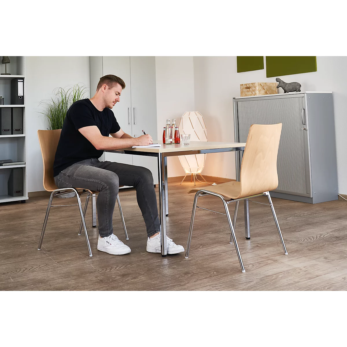 Chaise coque 720, empilable, coque d'assise rectangulaire, naturel