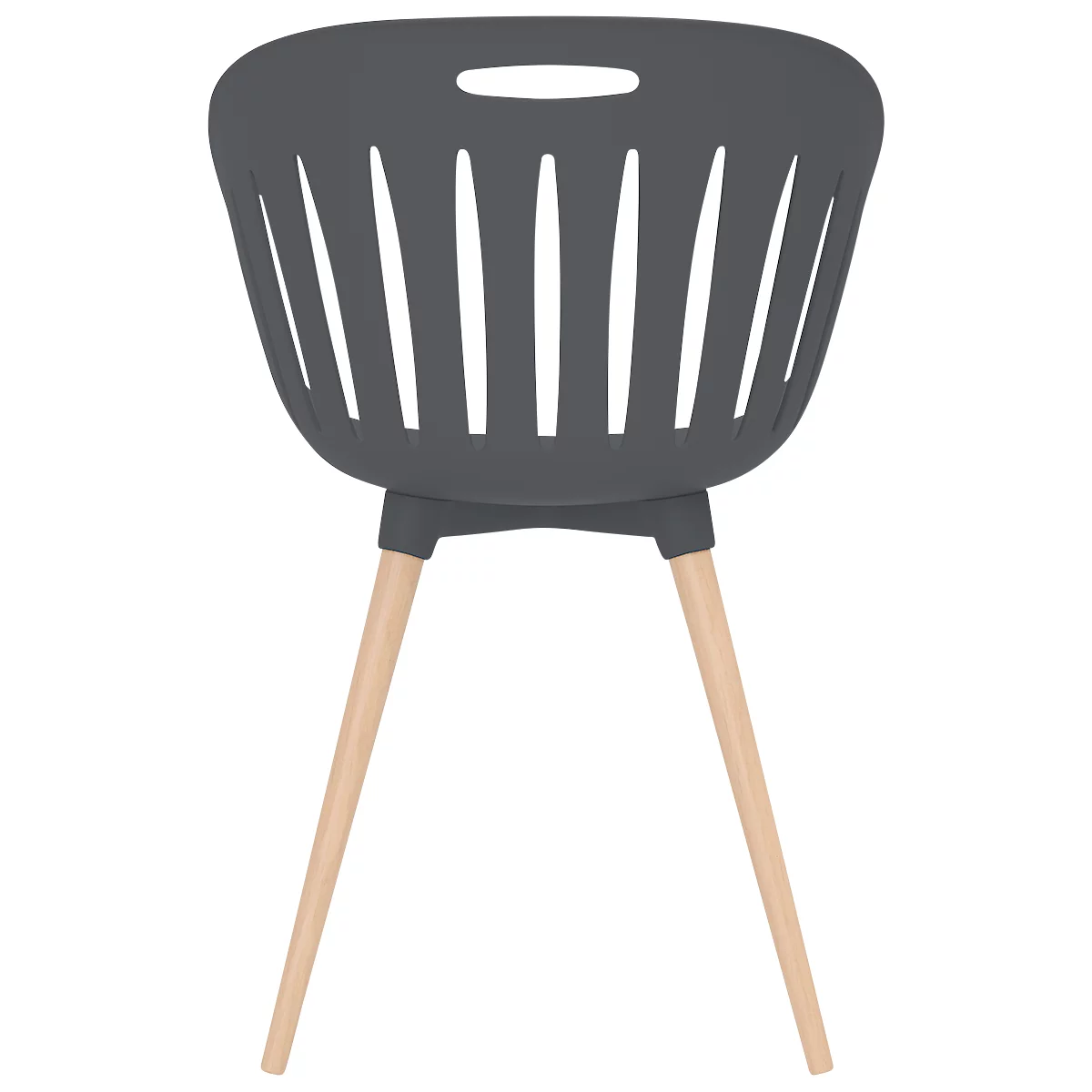 Chaise d'extérieur Topstar T2023, 2 pièces, coque ergonomique en plastique, pieds réglables et pivotants, anthracite