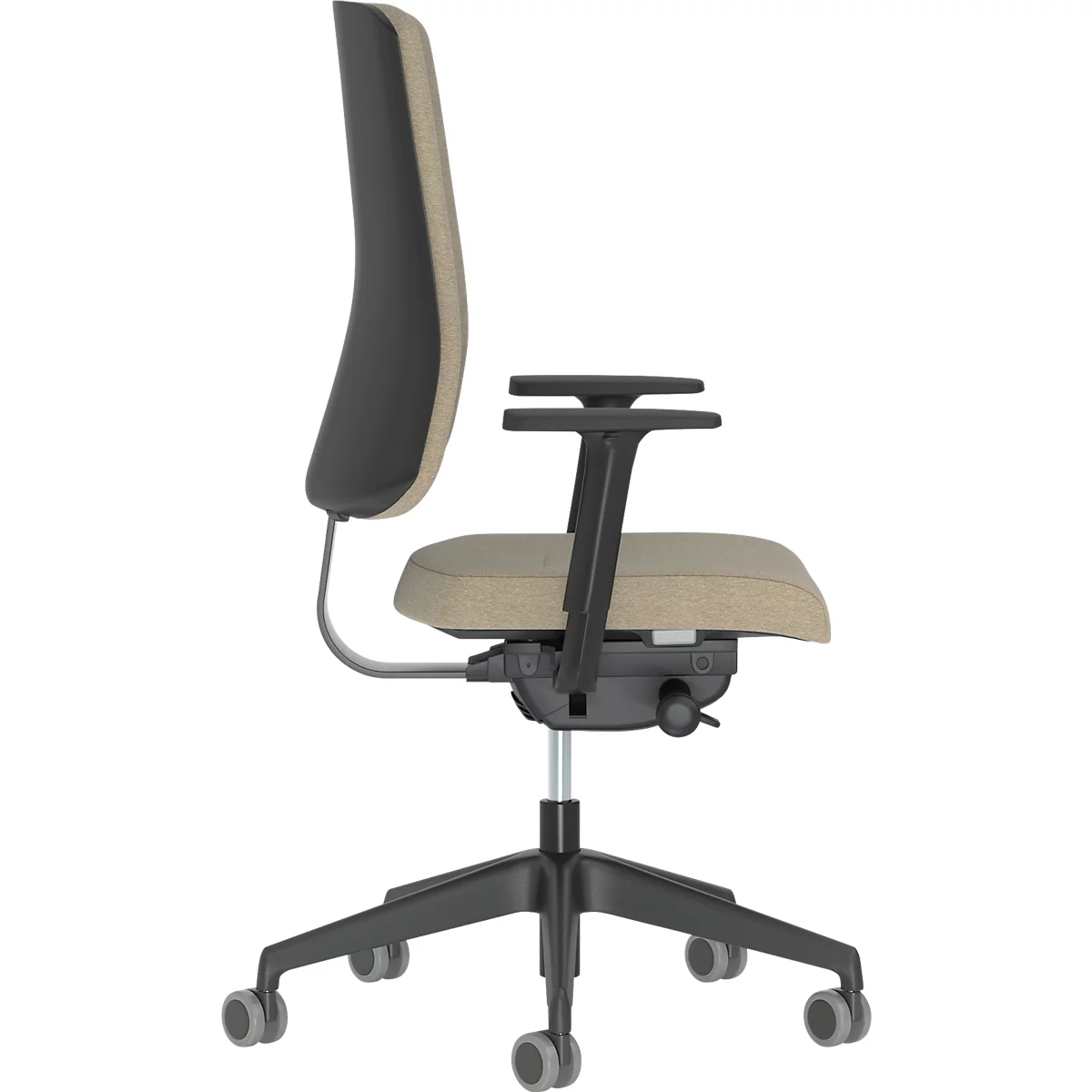 Chaise de bureau NowyStyl UTILA, avec accoudoirs, mécanisme synchrone, siège multicouche, hauteur/profondeur d'assise réglables, dossier rembourré, brun/marron