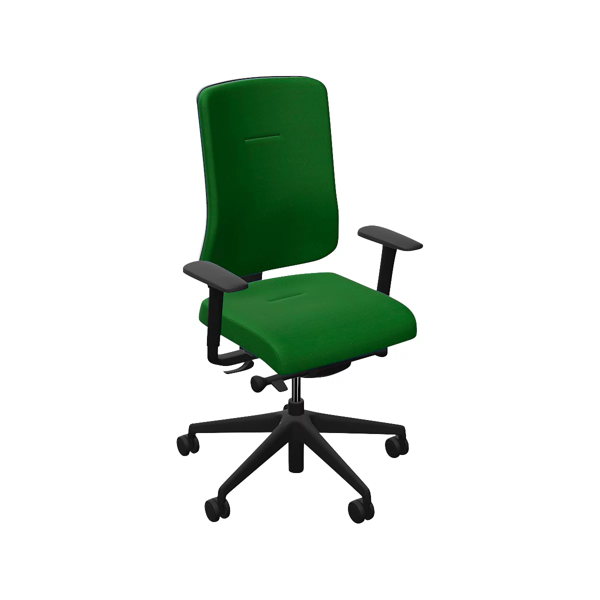 Chaise de bureau NowyStyl UTILA, avec accoudoirs, mécanisme synchrone, siège multicouche, hauteur/profondeur d'assise réglables, dossier rembourré, vert/vert
