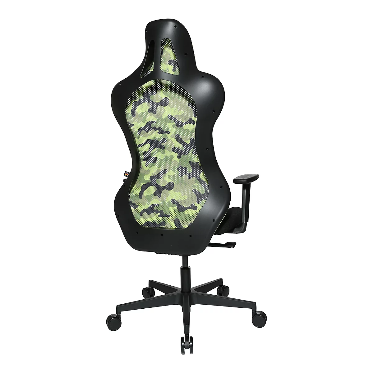 Chaise de bureau Sitness RS Sport Camouflage, avec accoudoirs, synchronisation 3D, assise en creux, appui-tête, vert/noir