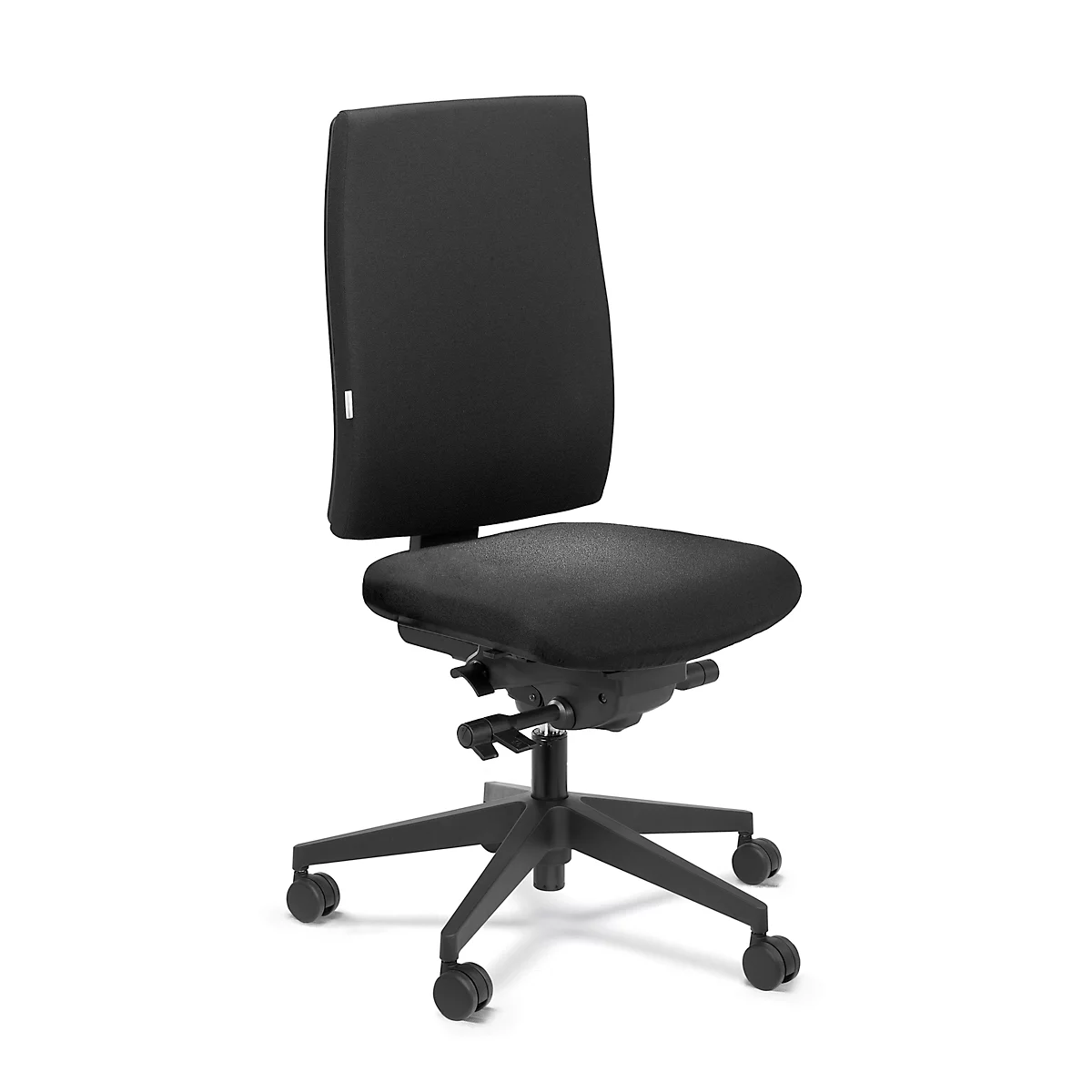 Chaise de bureau Steifensand CETO CT2350, simili-cuir, sans accoudoirs, mécanisme synchrone à points, assise profilée, noir