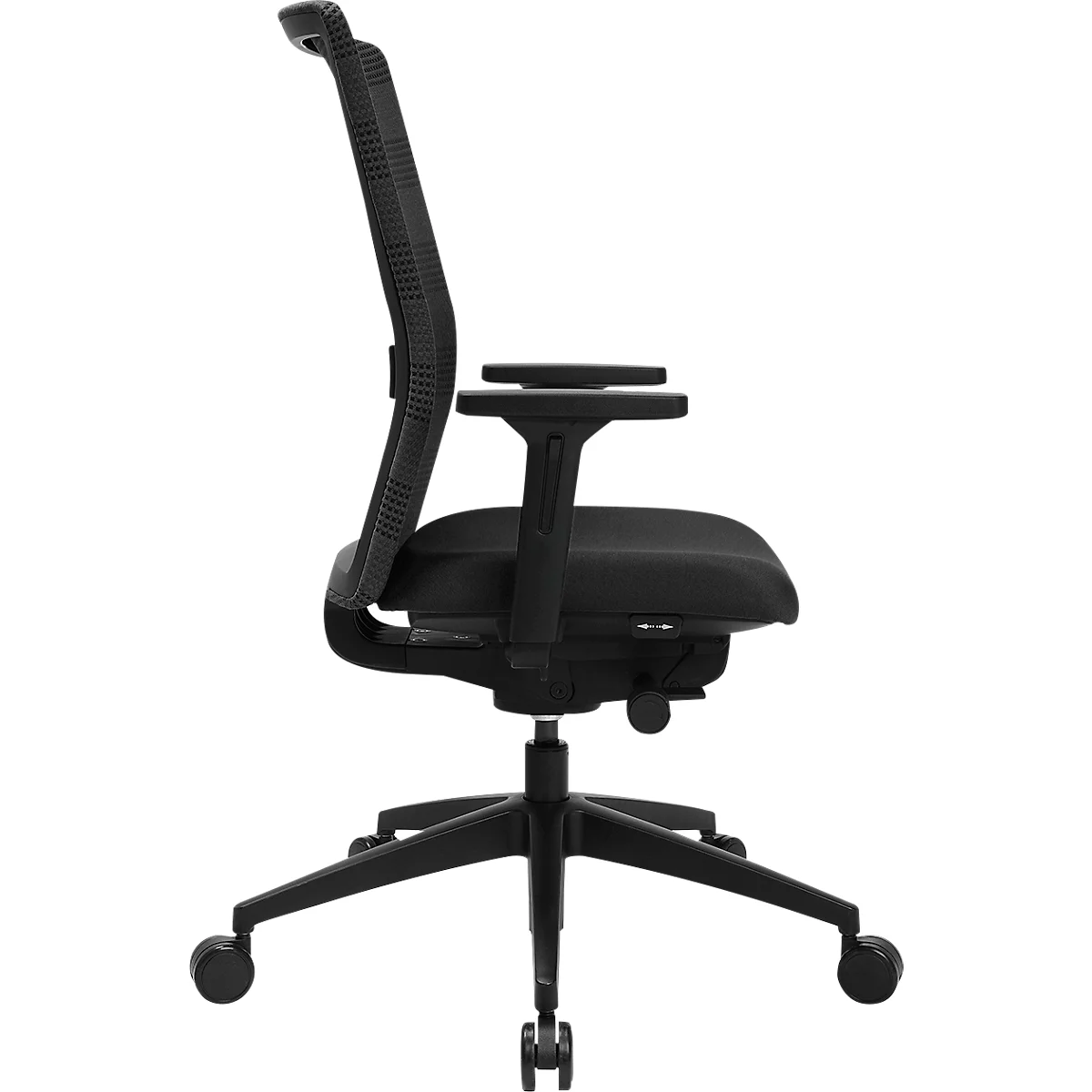 Chaise de bureau Topstar Sitness AirWork, avec accoudoirs, mécanisme autosynchrone 3D, assise galbée, dossier résille, noir