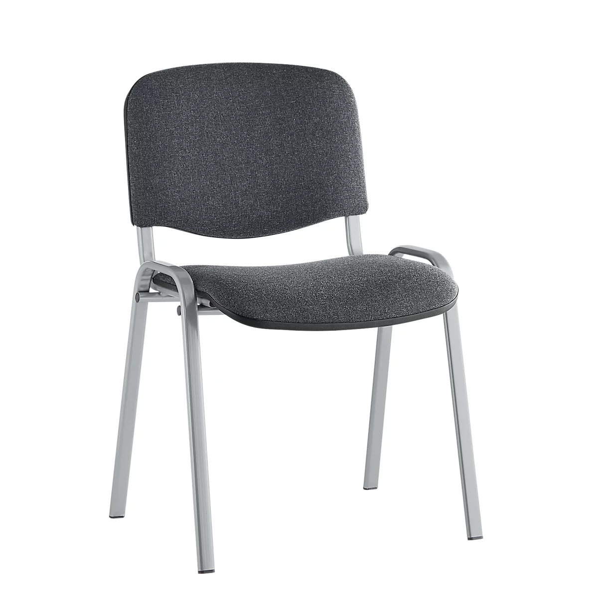 Chaise de conférence ISO Basic - empilable - piètement alu argenté - anthracite