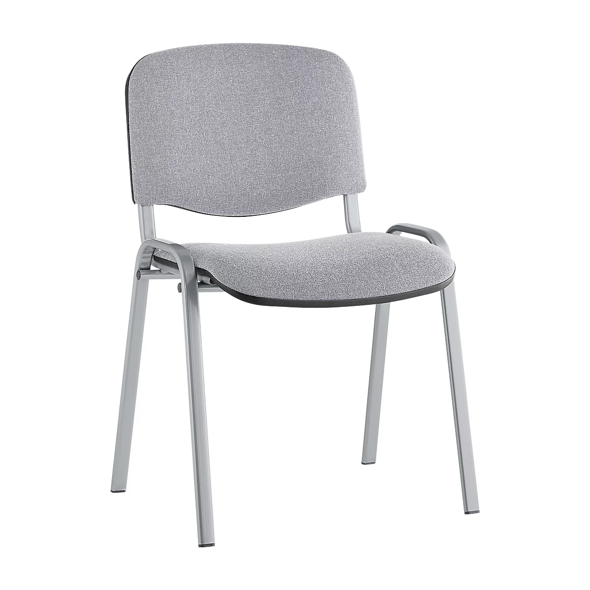 Chaise de conférence ISO Basic - empilable - piètement alu argenté - gris clair