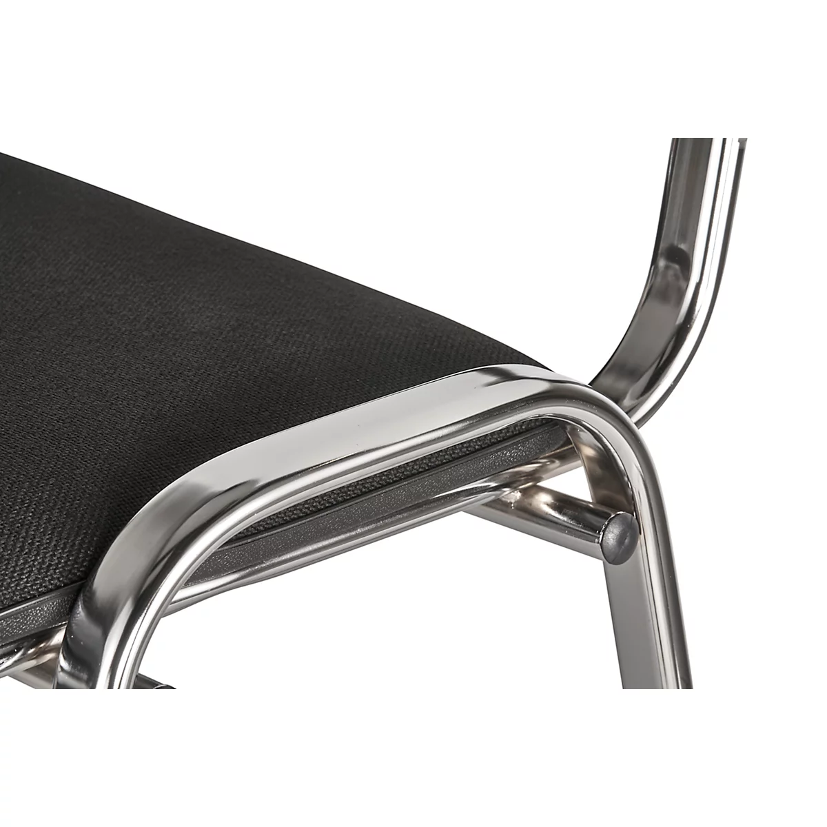 Chaise de conférence ISO Basic - empilable - piètement chromé - bleu