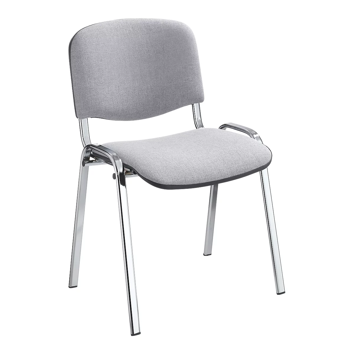 Chaise de conférence ISO Basic - empilable - piètement chromé - gris clair