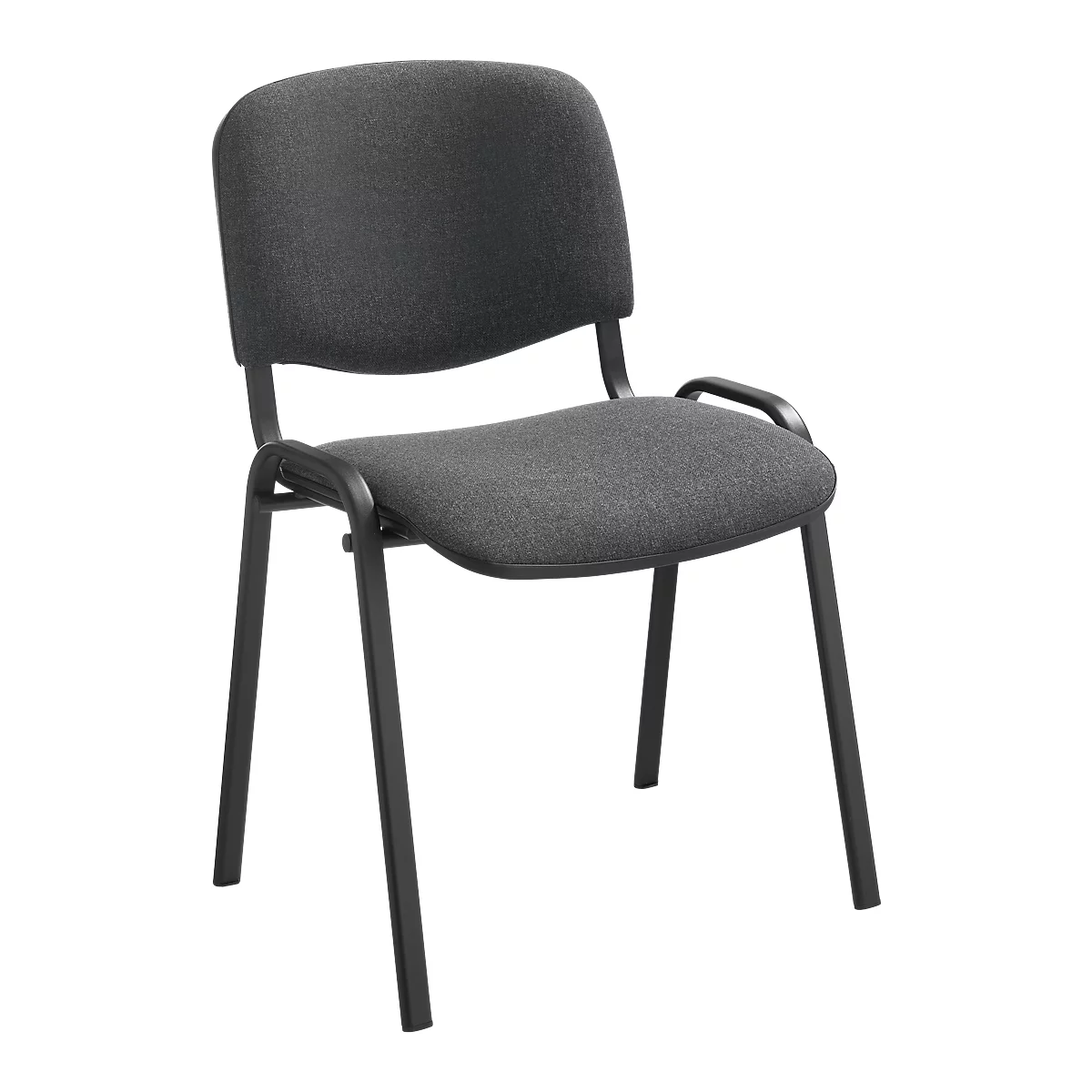Chaise de conférence ISO Basic - empilable - piètement noir - anthracite