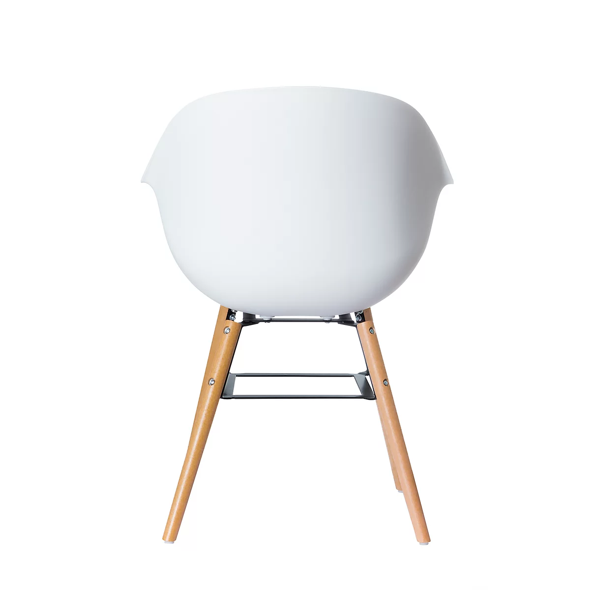 Chaise de réunion, ergonomique. en PP, coussin d'assise en PU, blanc, lot de 2