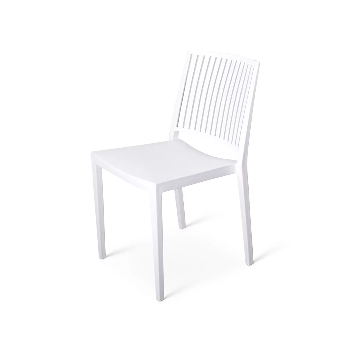 Chaise empilable Baltimore, empilable jusqu'à 4 pièces, résistante aux UV et à l'eau, hauteur d'assise 460 mm, L 560 x l 460 x H 820 mm, polypropylène, blanc, 4 pièces