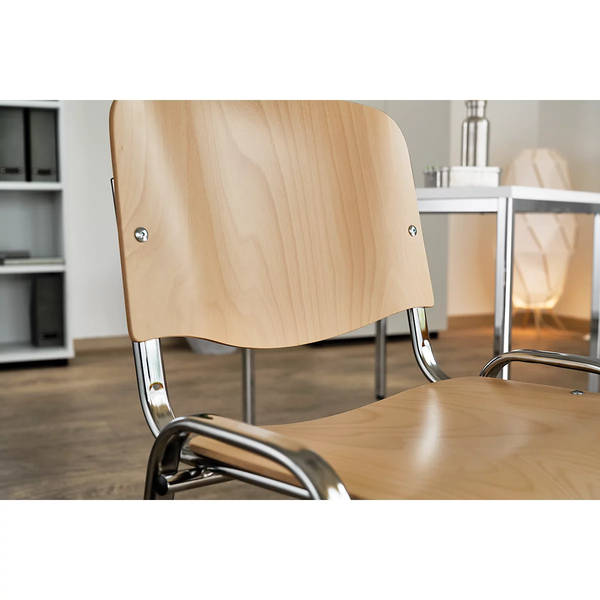 Chaise empilable ISO Wood, empilable jusqu'à 12 pièces, hêtre