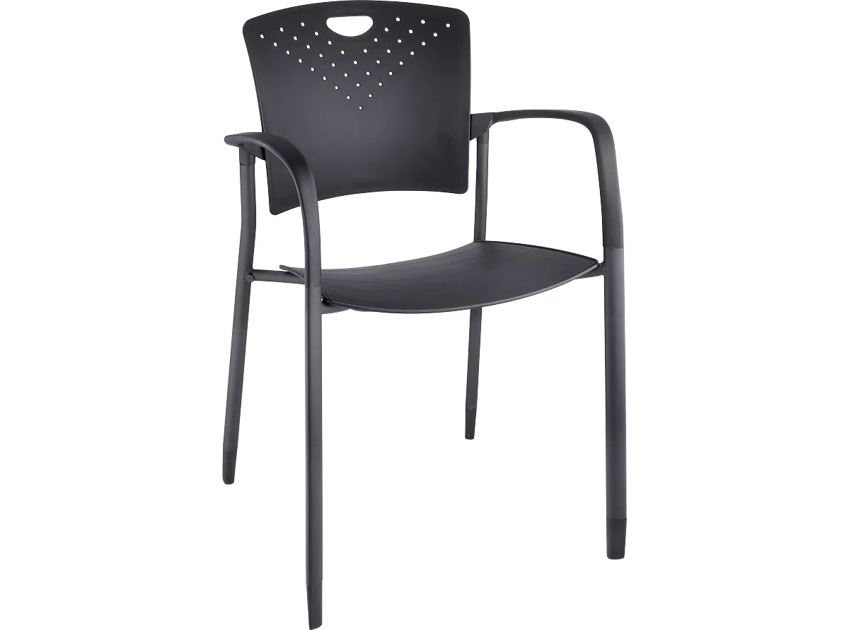 Chaise en plastique empilable, noir