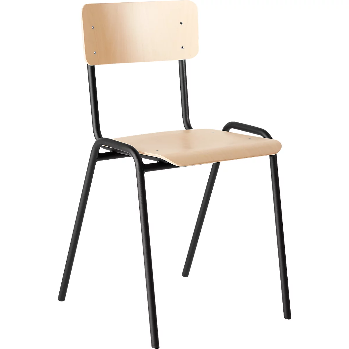 Chaise pour collectivités - empilable - L 385 x P 390 x H 490 mm - piètement noir - hêtre