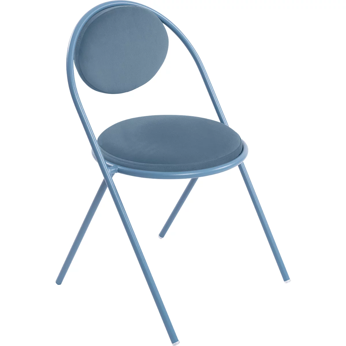 Chaise Saturne Meet by Paperflow - l. 520 x P 540 x H 820 mm - tube d'acier bleu - similicuir bleu