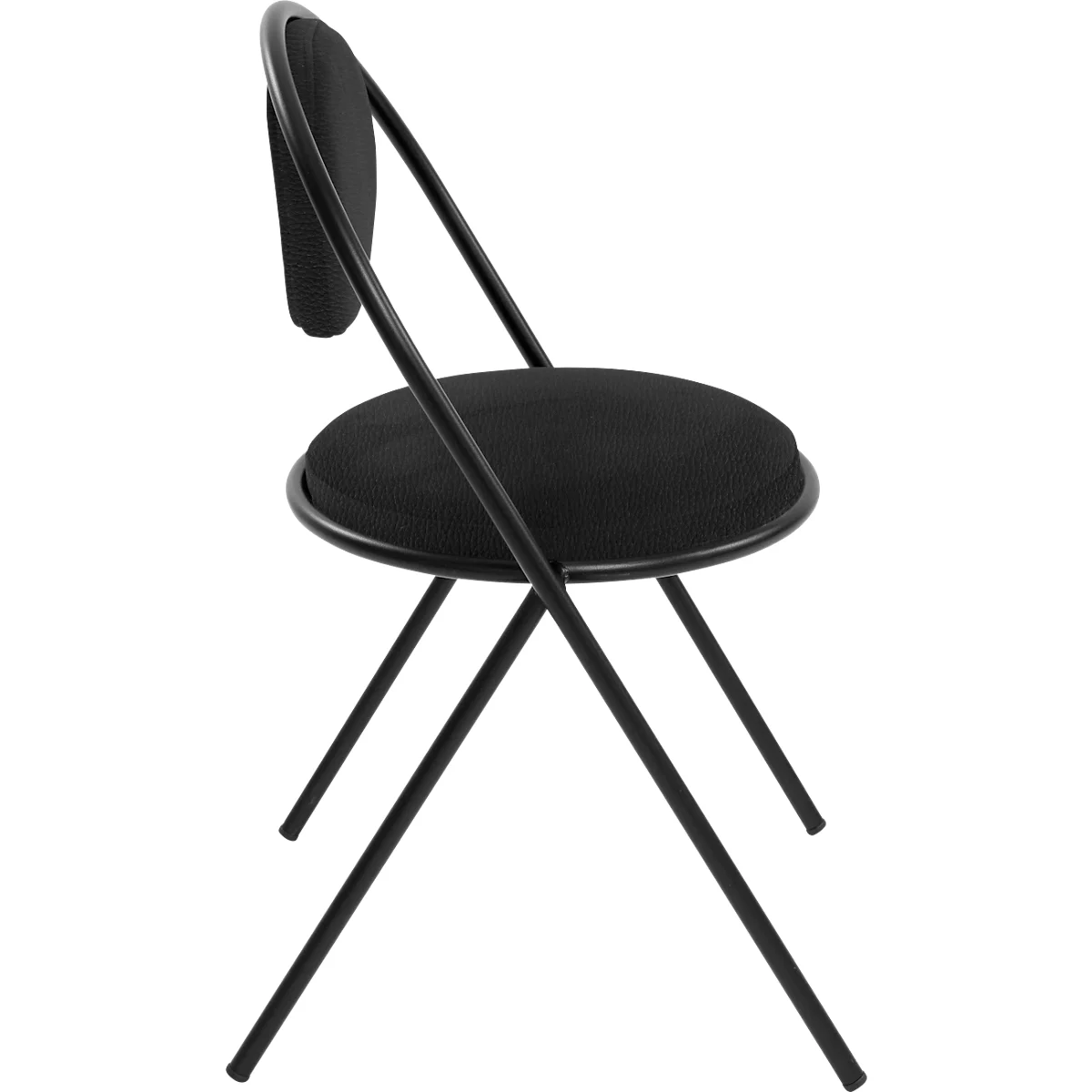 Chaise Saturne Meet by Paperflow - l. 520 x P 540 x H 820 mm - tube d'acier noir - similicuir noir
