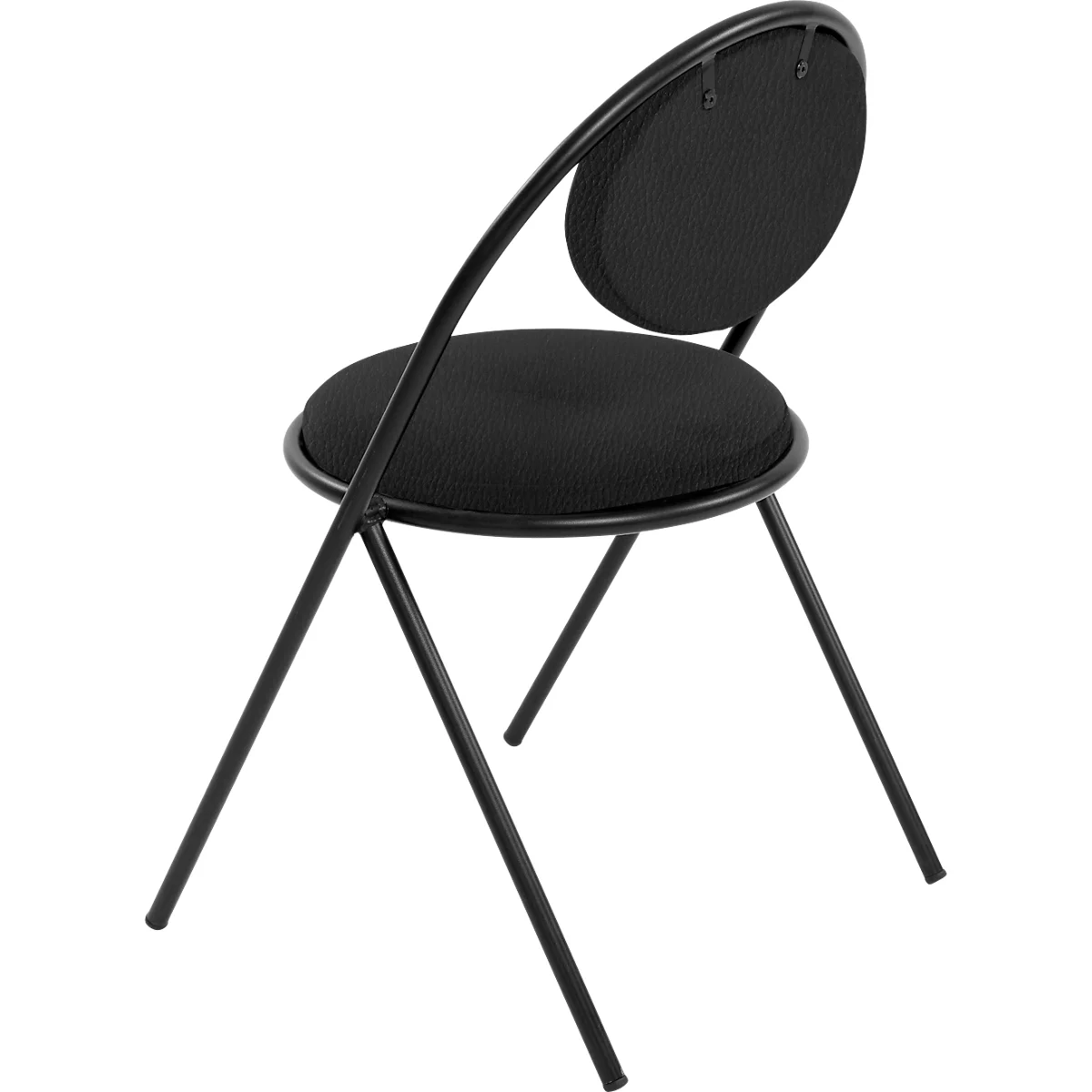 Chaise Saturne Meet by Paperflow - l. 520 x P 540 x H 820 mm - tube d'acier noir - similicuir noir