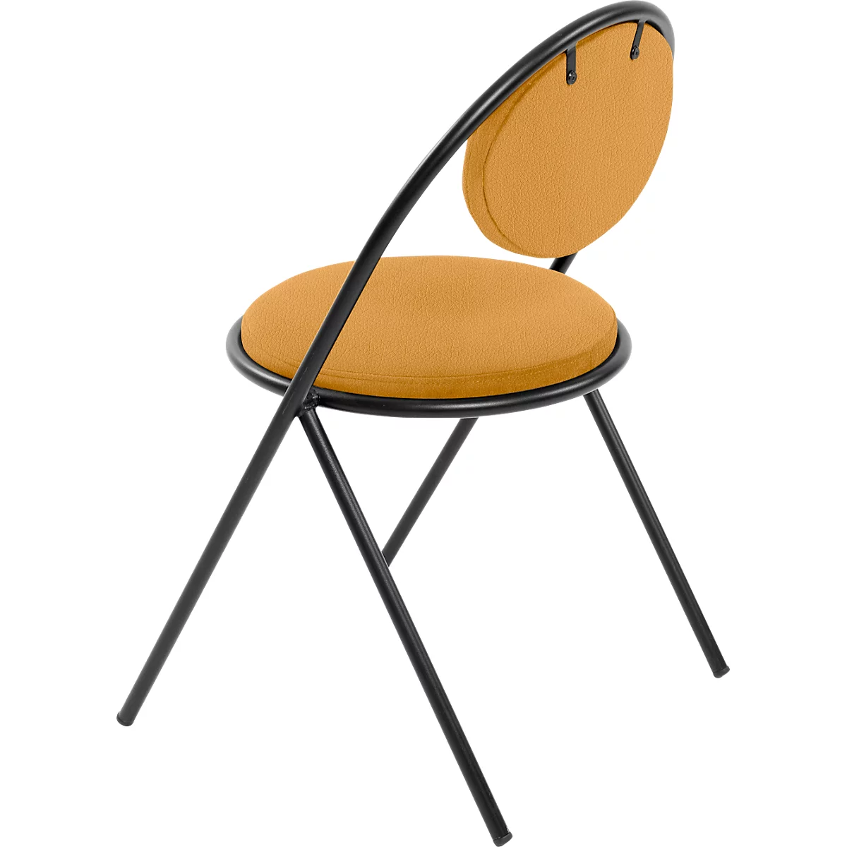 Chaise Saturne Meet by Paperflow - l. 520 x P 540 x H 820 mm - tube d'acier noir - similicuir safran