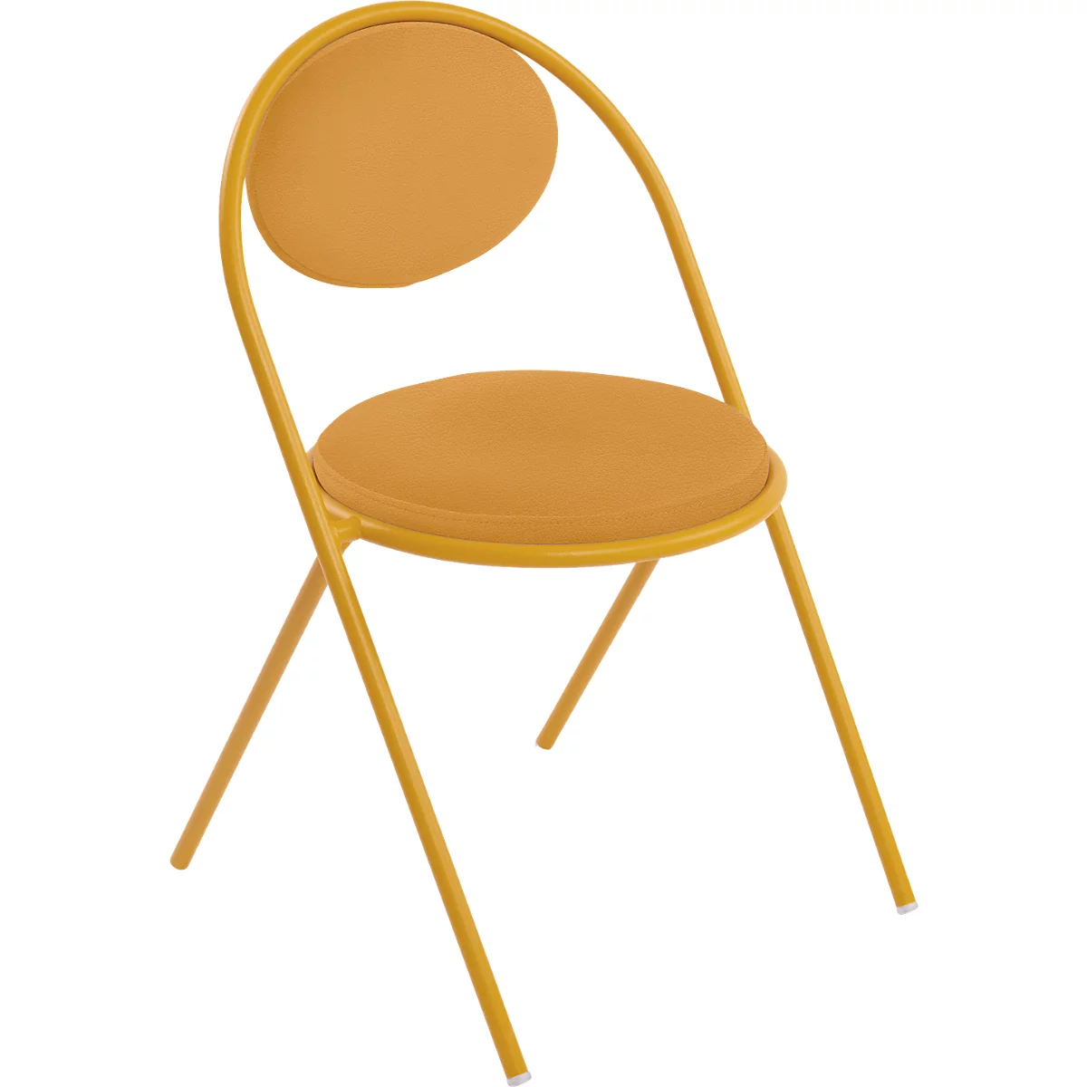 Chaise Saturne Meet by Paperflow - l. 520 x P 540 x H 820 mm - tube d'acier safran - similicuir safran - lot de 2