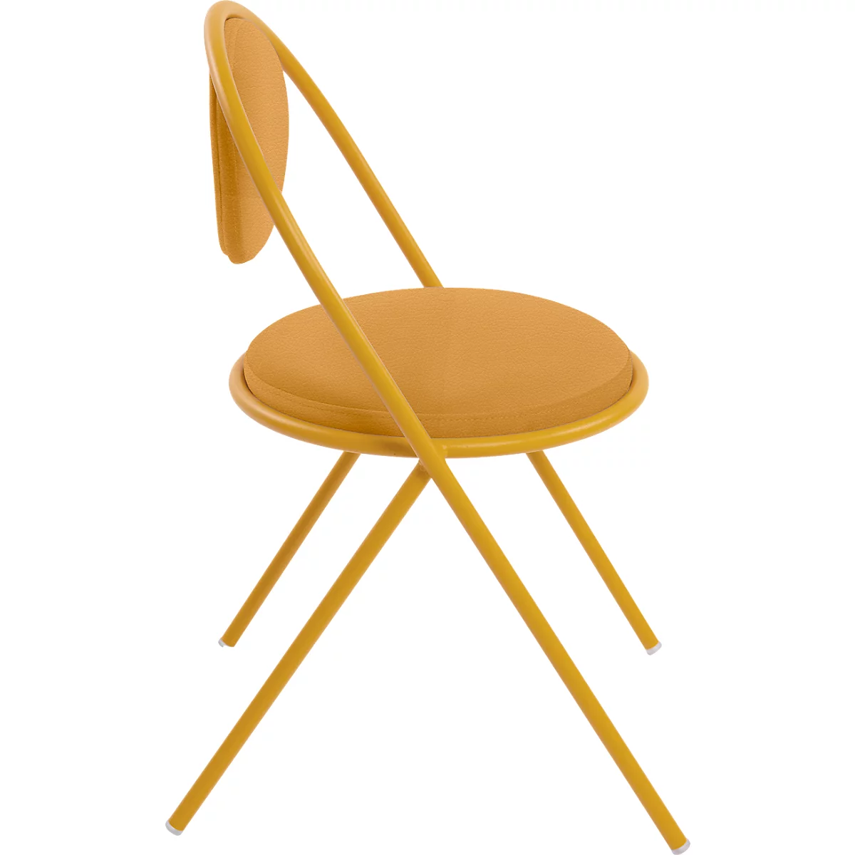 Chaise Saturne Meet by Paperflow - l. 520 x P 540 x H 820 mm - tube d'acier safran - similicuir safran - lot de 2