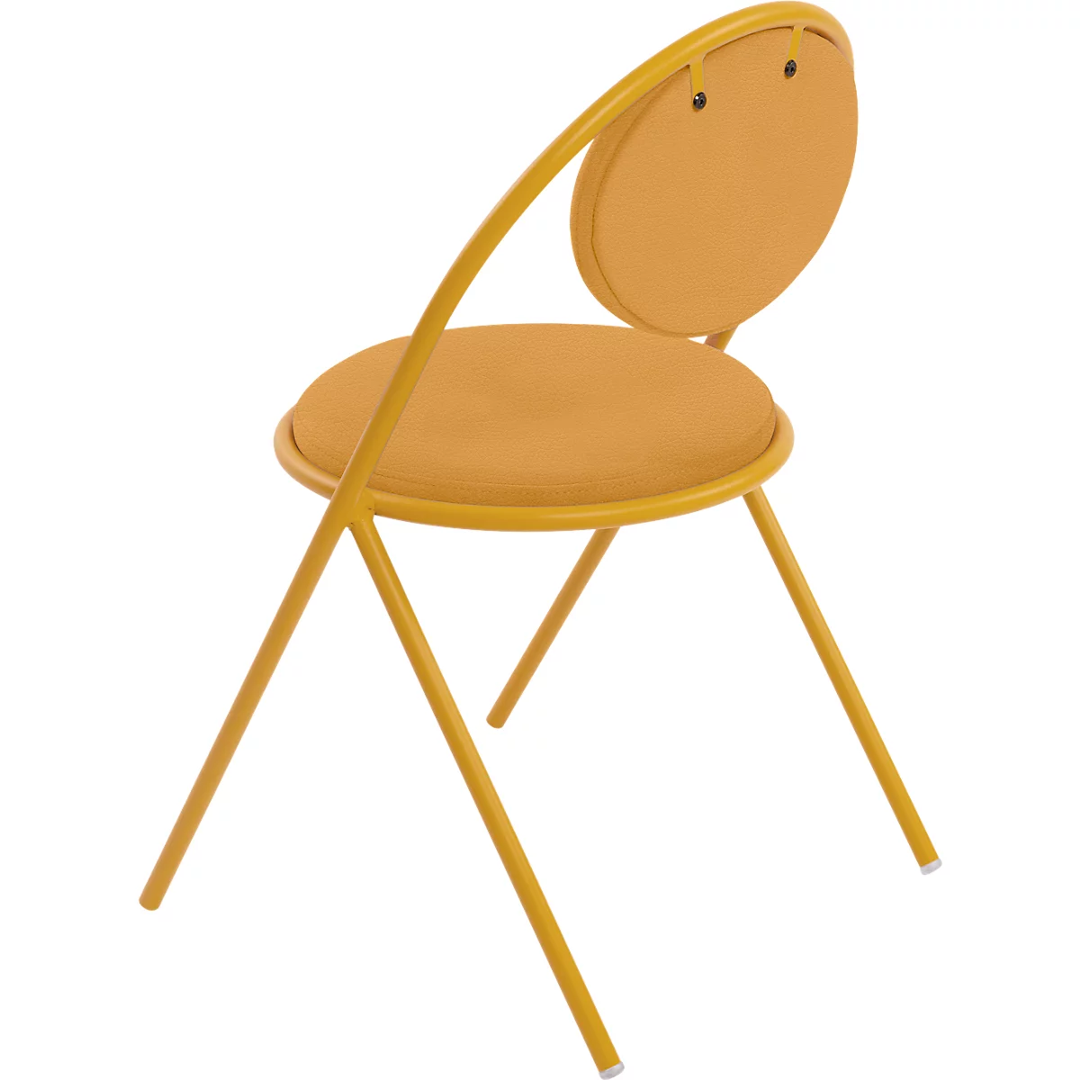Chaise Saturne Meet by Paperflow - l. 520 x P 540 x H 820 mm - tube d'acier safran - similicuir safran - lot de 2