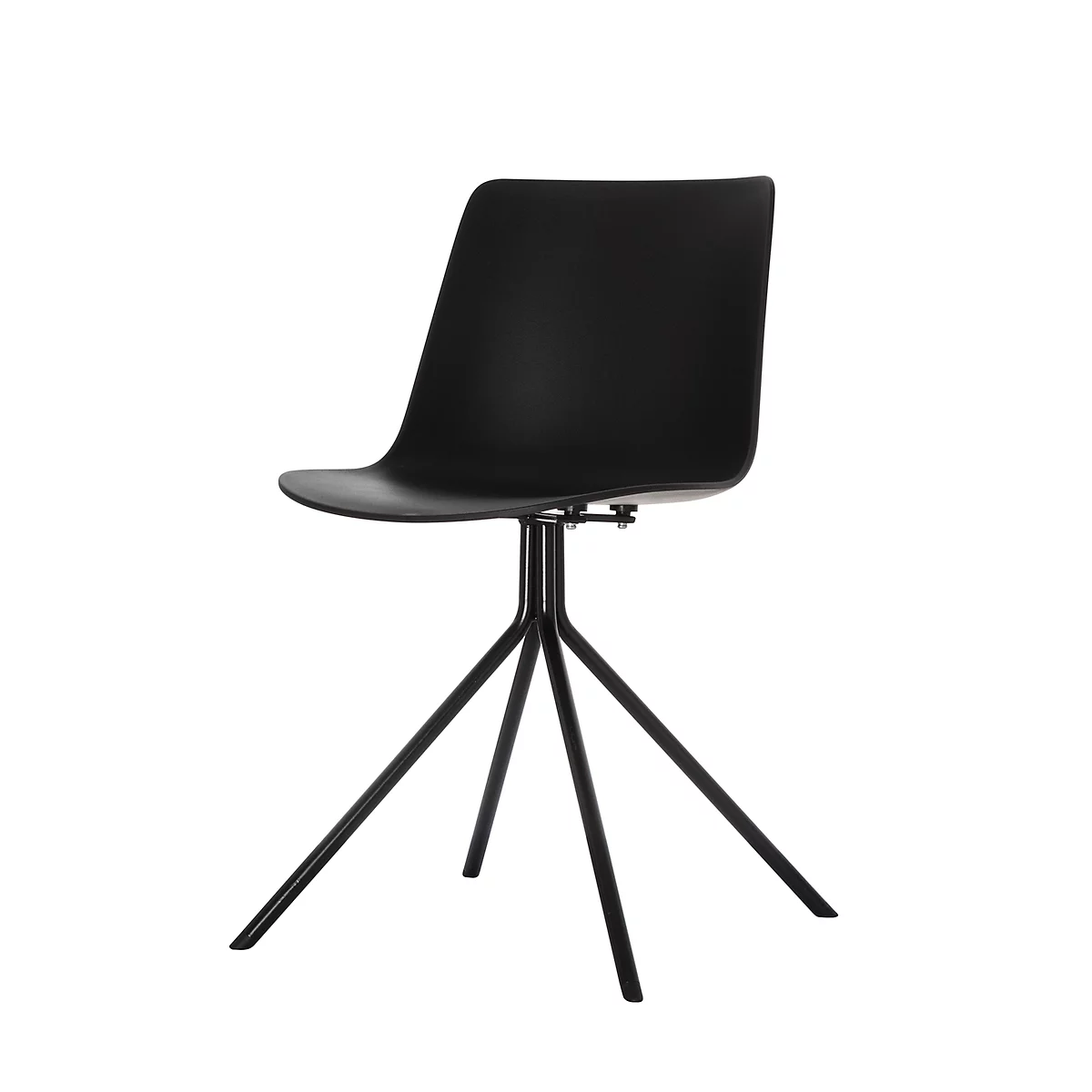 Chaise visiteur DN, lot de 2, L 440 x P 530 x H 780 mm, polypropylène et acier peint, noir