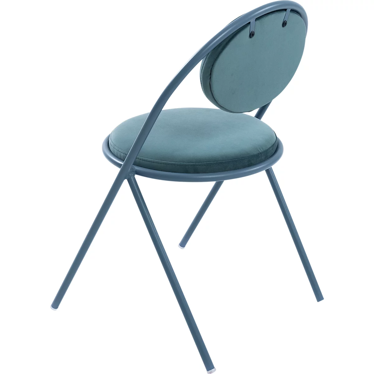 Chaises Saturne Meet by Paperflow - l. 520 x P 540 x H 820 mm - tube d'acier bleu - velours bleu - set de 2