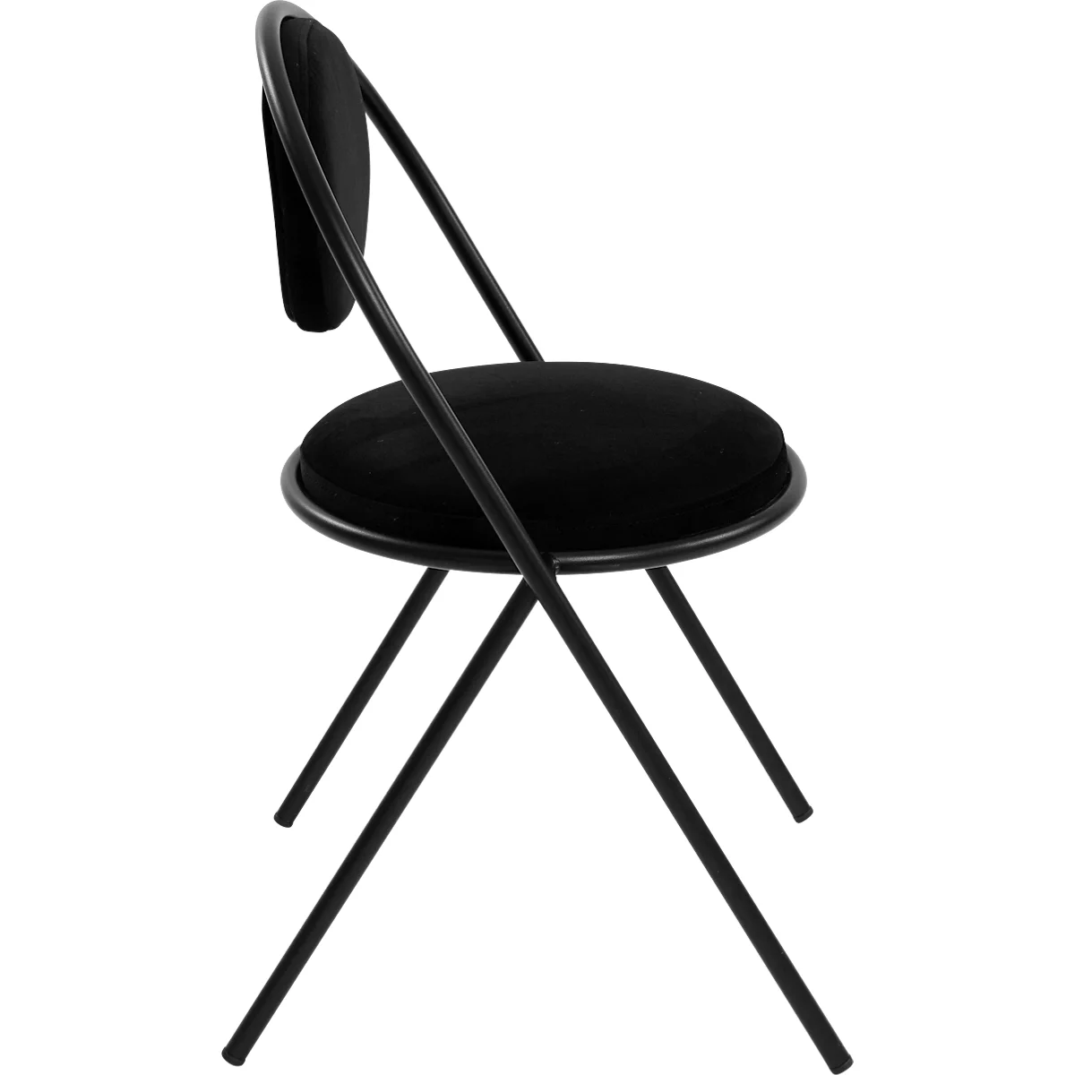 Chaises Saturne Meet by Paperflow - l. 520 x P 540 x H 820 mm - tube d'acier noir - velours noir - set de 2