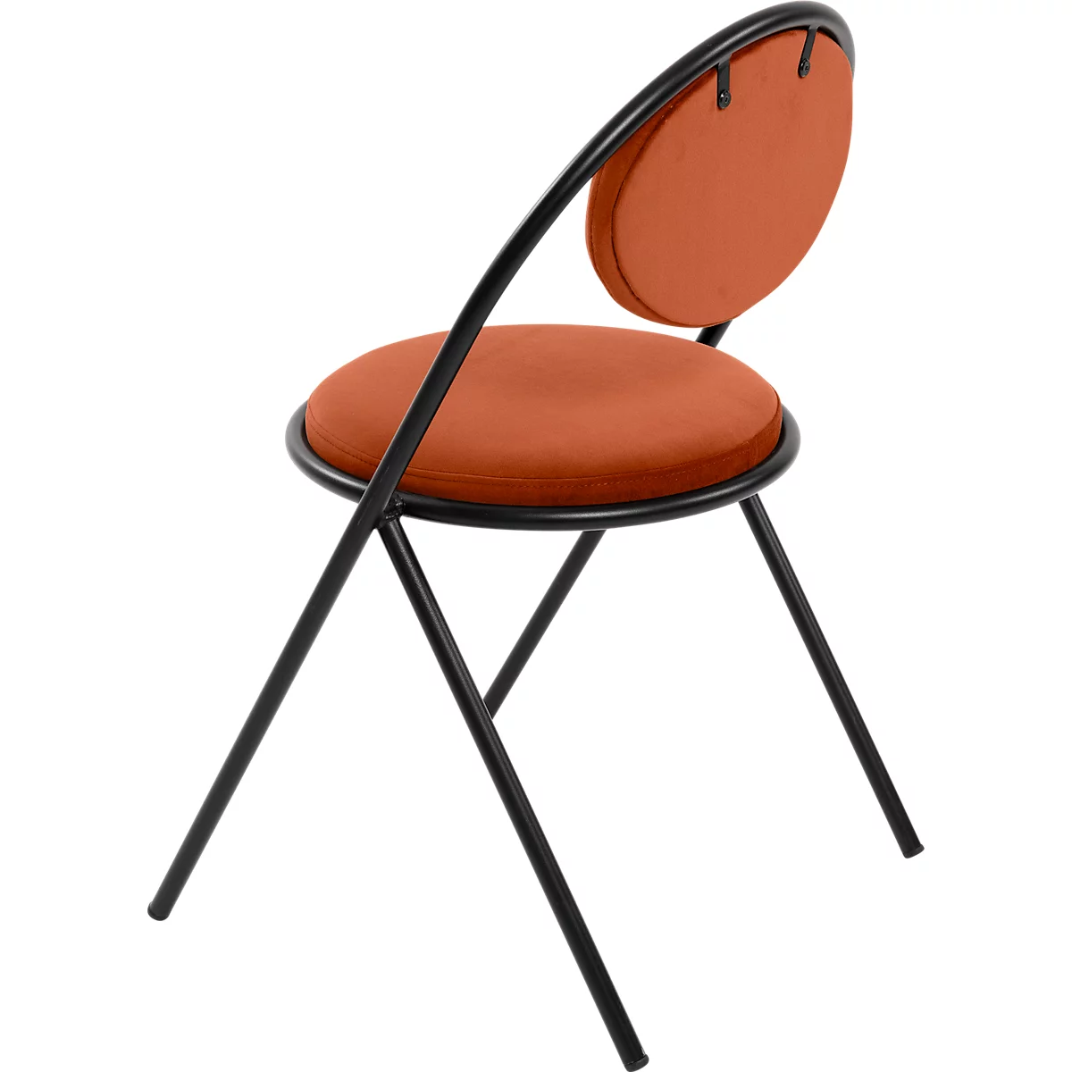 Chaises Saturne Meet by Paperflow - l. 520 x P 540 x H 820 mm - tube d'acier noir - velours rouille - set de 2