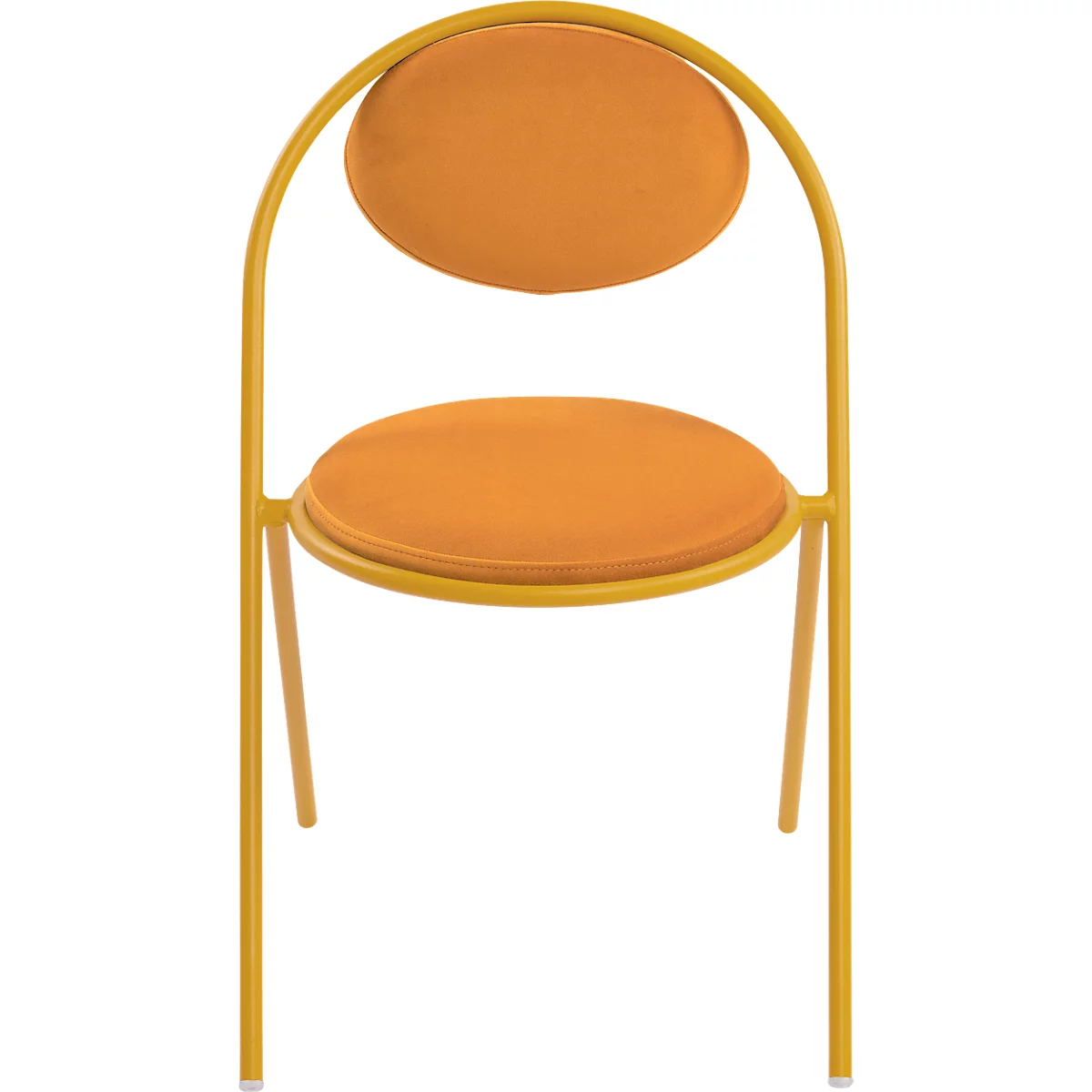 Chaises Saturne Meet by Paperflow - l. 520 x P 540 x H 820 mm - tube d'acier safran - velours safran - set de 2