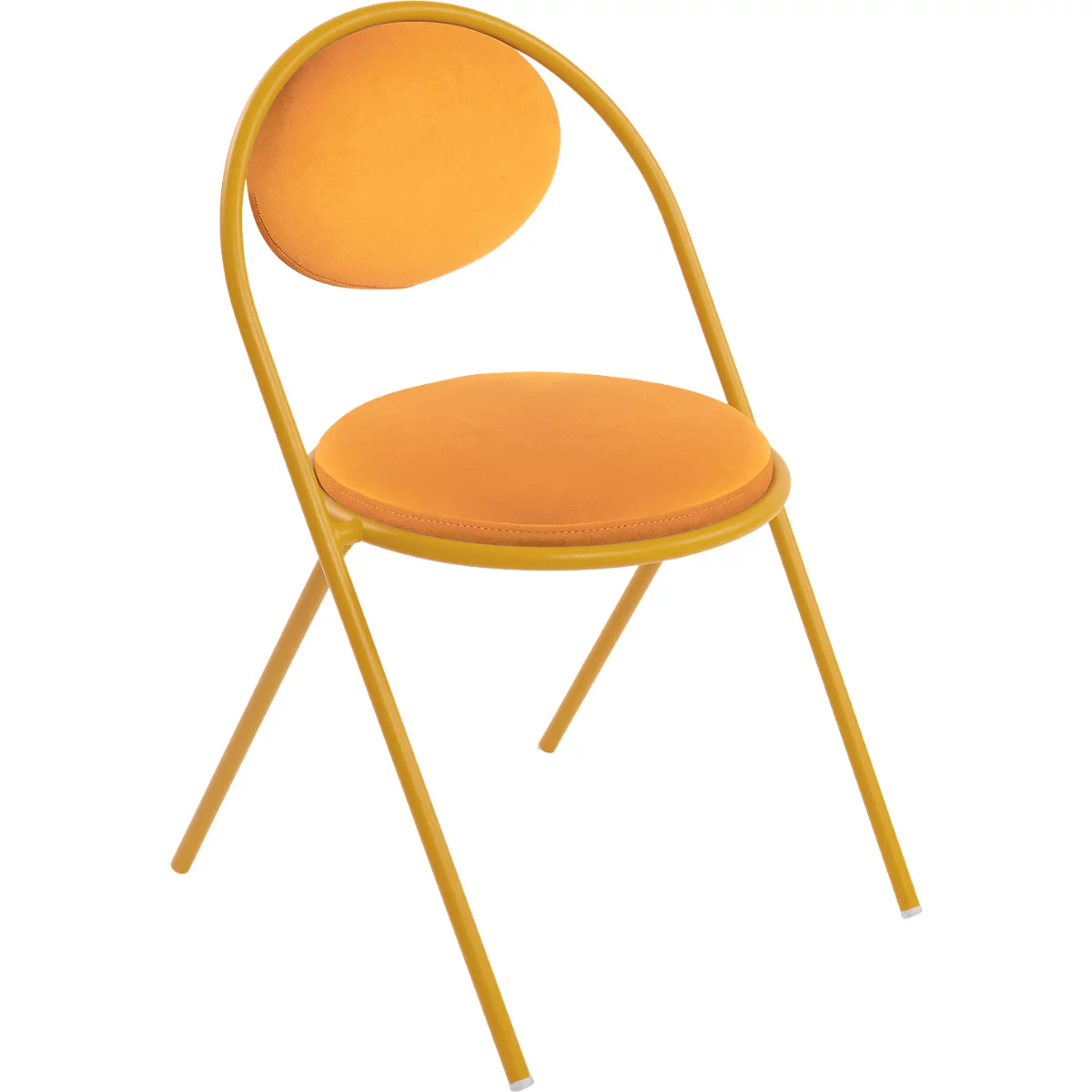 Chaises Saturne Meet by Paperflow - l. 520 x P 540 x H 820 mm - tube d'acier safran - velours safran - set de 2