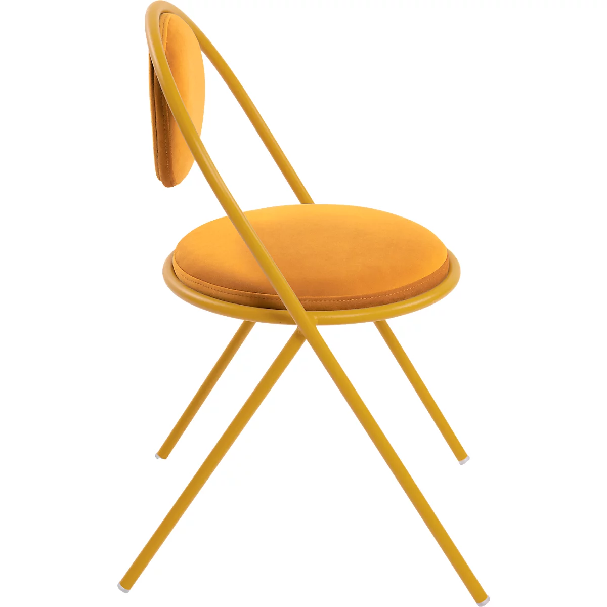 Chaises Saturne Meet by Paperflow - l. 520 x P 540 x H 820 mm - tube d'acier safran - velours safran - set de 2