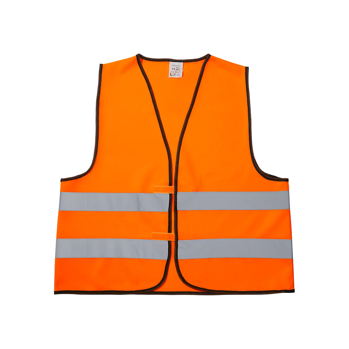 Chaleco de alta visibilidad, unisex, EN ISO 20471: 2013, 2 bandas reflectantes, en bolsillo, 100 % poliéster, naranja neón, talla universal M-XXL