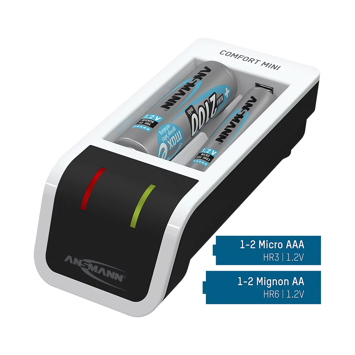 Le chargeur de piles AA et AAA comprend 4 piles AA 2100 mAh