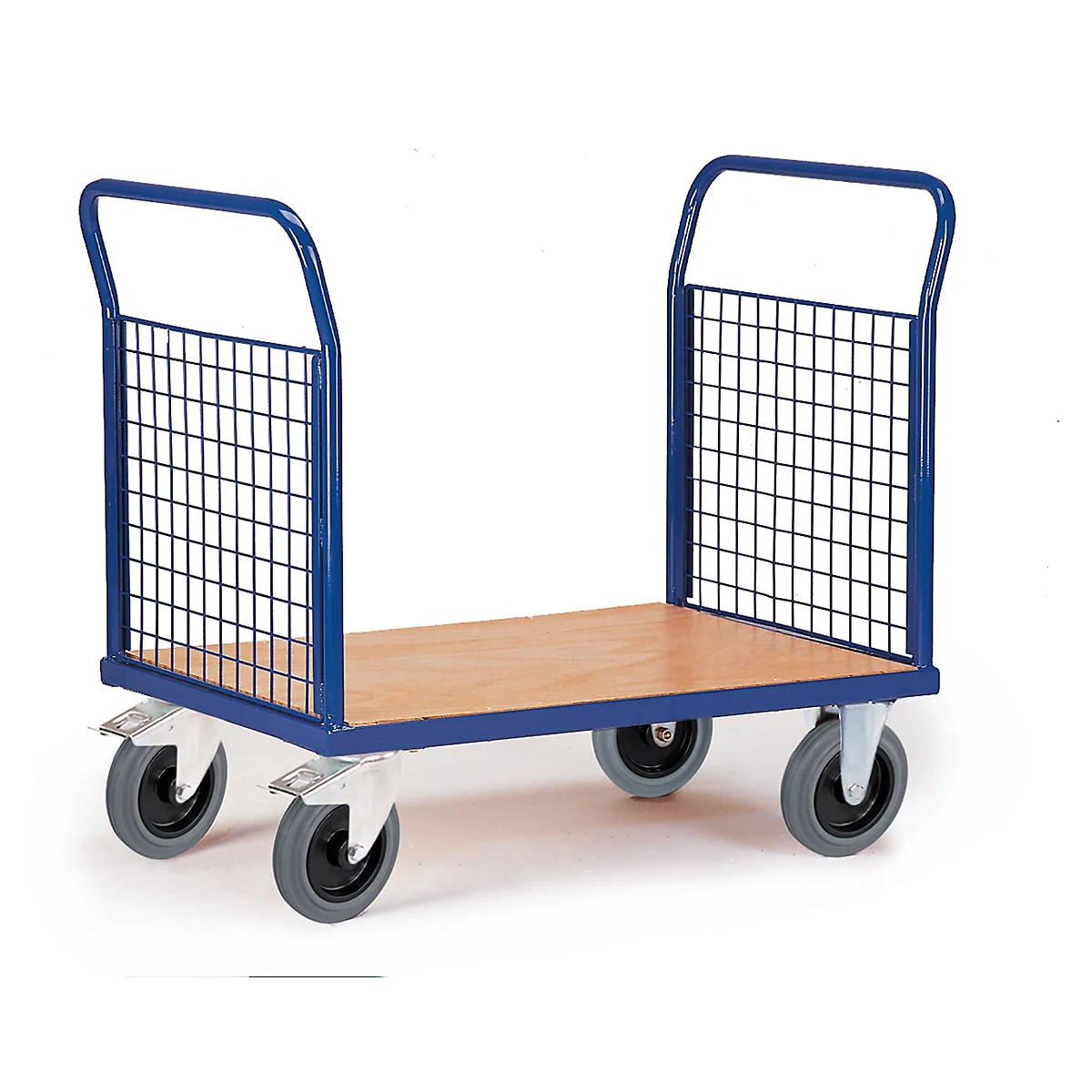 Chariot à 2 dossiers habillage grillagé, 1000 x 600 mm