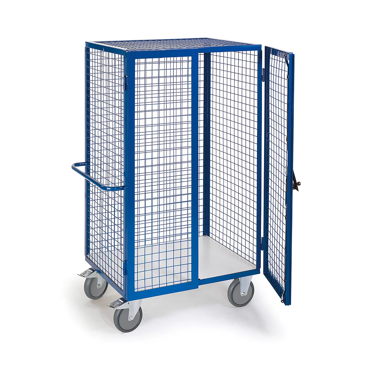 Chariot à armoire avec grille ESD avec serrure à cylindre, 1215 x 800 mm
