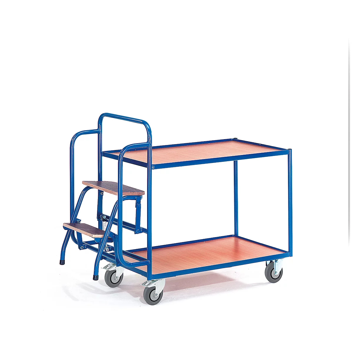 Chariot à étages avec marches, 2 étages