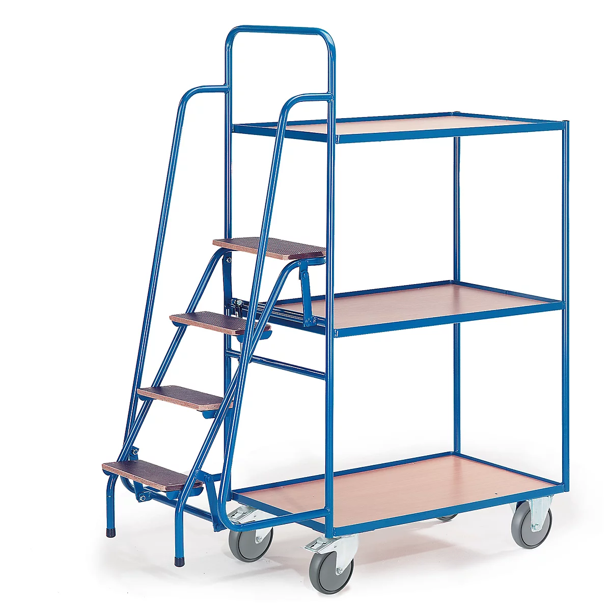 Chariot à étages avec marches, 3 étages